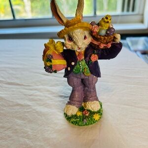 Easter Bunny Figurine with Basket